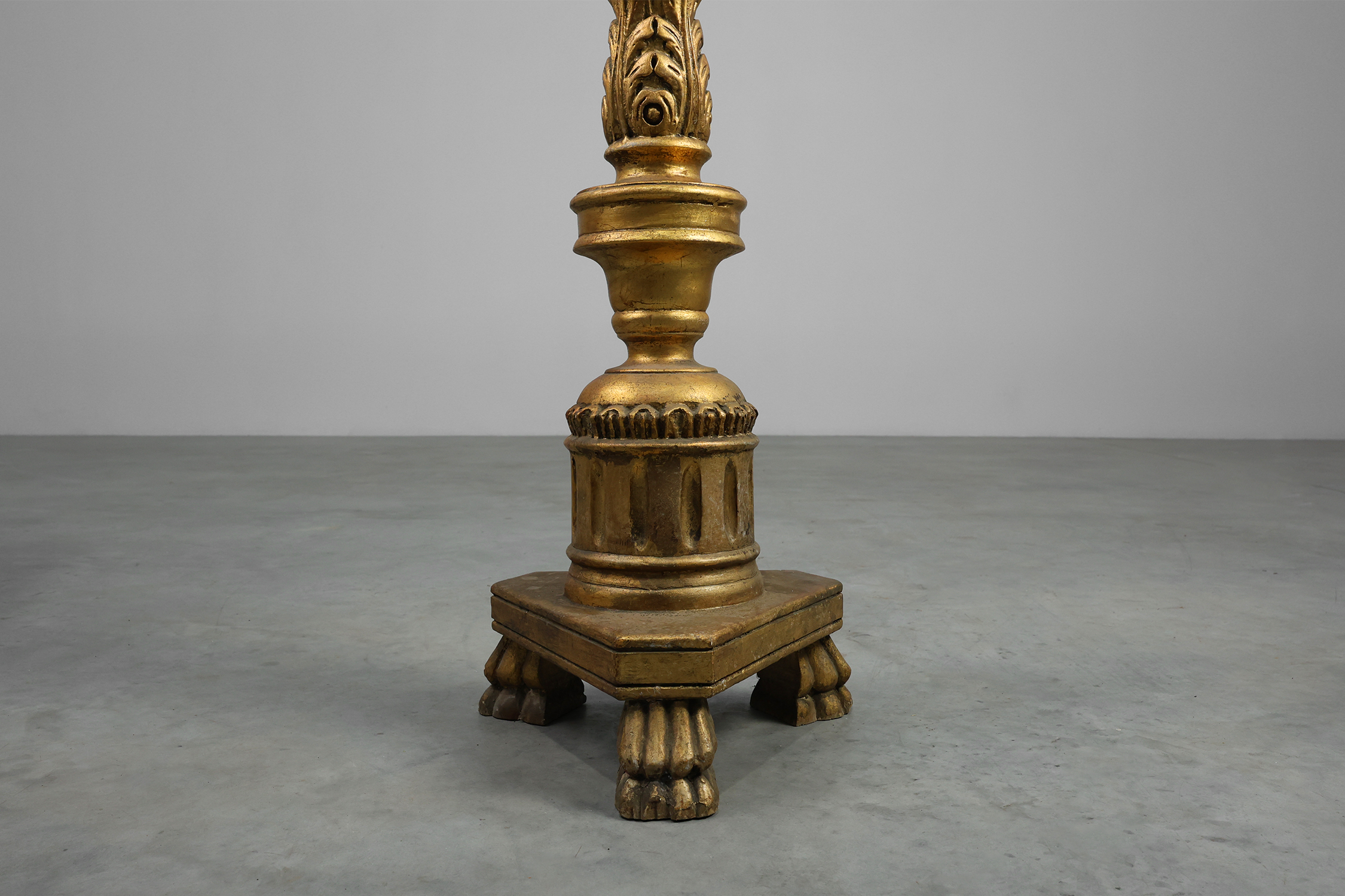 Pair of Gilt Wooden Pedestals with Plaster Decoration, France 19th Centurythumbnail
